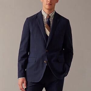 J.Crew Men's Ludlow Slim Fit Unstructured Suit Jacket Linen Blend Navy 39R NWT
